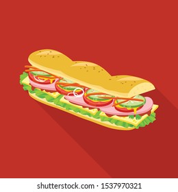 Vector Illustration Of Burger And Hoagie Icon. Graphic Of Burger And Bun Vector Icon For Stock.