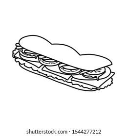 Vector Illustration Of Burger And Hoagie Logo. Web Element Of Burger And Bun Vector Icon For Stock.