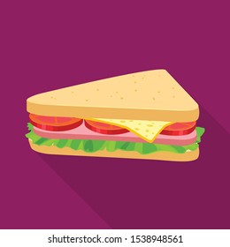 Vector Illustration Of Burger And Hoagie Sign. Graphic Of Burger And Triangle Vector Icon For Stock.