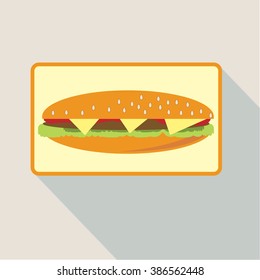 Vector illustration of a burger. Icon Burger.