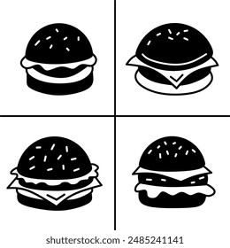 Vector illustration of burger icon for business. Stock vector design.
