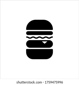 Vector illustration burger icon or logo black color with line design style.