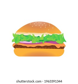 Vector illustration of burger isolated.