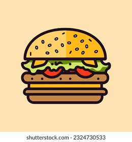 Vektorgrafik eines Burgers auf braunem Hintergrund