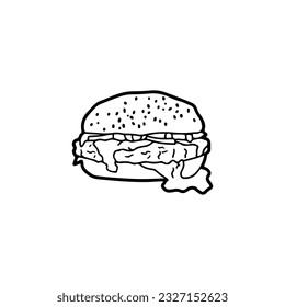 vector illustration of burger outline concept