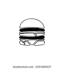 vector illustration of burger outline concept