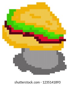 vector illustration of Burger in pixel style