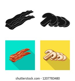 Vector illustration of burger and sandwich icon. Collection of burger and slice vector icon for stock.