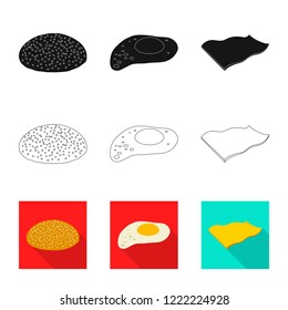 Vector illustration of burger and sandwich icon. Collection of burger and slice stock vector illustration.