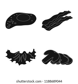 Vector illustration of burger and sandwich logo. Collection of burger and slice stock vector illustration.
