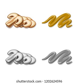 Vector illustration of burger and sandwich logo. Collection of burger and slice stock symbol for web.