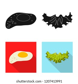 Vector illustration of burger and sandwich logo. Set of burger and slice stock vector illustration.