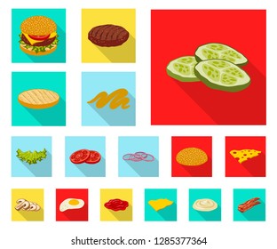 Vector illustration of burger and sandwich logo. Collection of burger and slice stock vector illustration.