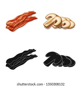 Vector illustration of burger and sandwich logo. Set of burger and slice stock symbol for web.