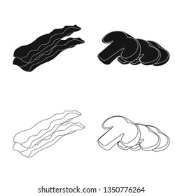 Vector illustration of burger and sandwich logo. Set of burger and slice stock symbol for web.