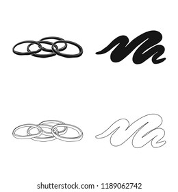 Vector illustration of burger and sandwich sign. Set of burger and slice stock vector illustration.