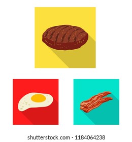Vector illustration of burger and sandwich symbol. Set of burger and slice vector icon for stock.