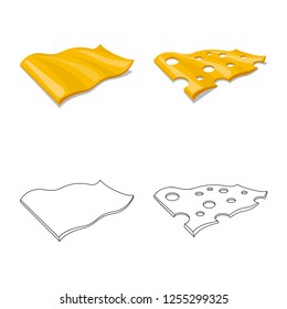 Vector illustration of burger and sandwich symbol. Collection of burger and slice stock vector illustration.