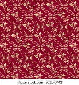 Vector illustration of burgundy baroque background concept
