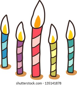 Vector illustration of burning candles