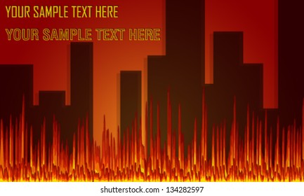 Vector illustration of illustration of burning fire flame