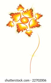 vector illustration of burning flower