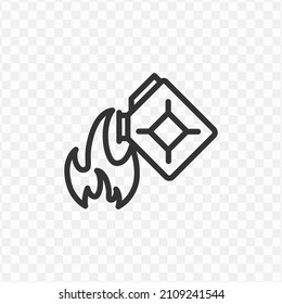 Vektorgrafik des brennenden Gassymbol in dunkler Farbe und transparentem Hintergrund (png).