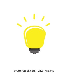 Ilustração vetorial de uma lâmpada em chamas. Ilustração de uma lâmpada iluminada