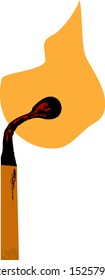 Vector Illustration of Burning match 