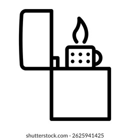 Vector illustration of a burning match. Vector illustration of a gas lighter. Gas lighter icon vector. Gas lighter icon for business