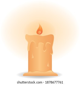 vector illustration of a burning wax candle that can be used in other illustrations