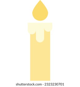 Ilustración vectorial de una vela de cera en llamas.