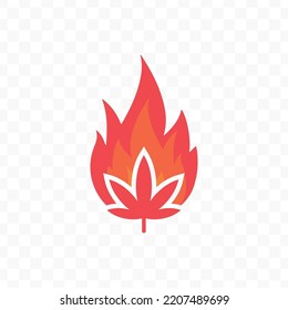 Vector illustration of burnt marijuana icon sign and symbol. colored icons for website design .Simple design on transparent background (PNG).
