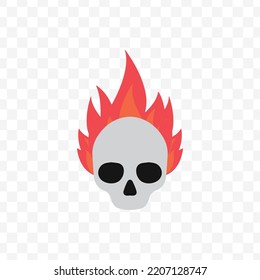 Vector Illustration Of Burnt Skull Icon Sign And Symbol. Colored Icons For Website Design .Simple Design On Transparent Background (PNG).