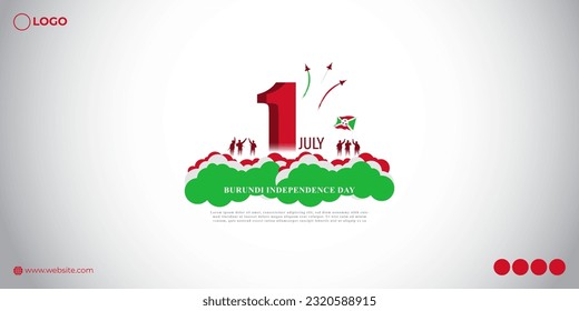 Vector illustration of Burundi Independence Day social media story feed mockup template