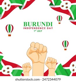Vector illustration of Burundi Independence Day social media feed template
