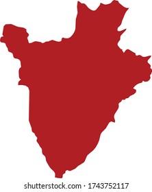 vector illustration of Burundi map