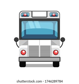 Vector Illustration of Bus in Gray Color.