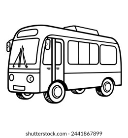Vector illustration of a bus outline icon, ideal for urban projects.