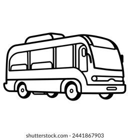 Vector illustration of a bus outline icon, ideal for urban projects.
