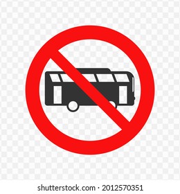 La ilustración vectorial del bus está prohibida icono en color oscuro y fondo transparente (png)