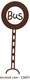 Vector illustration of a bus sign