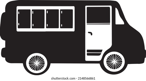 Vector illustration of bus silhouette.