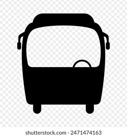 Vector illustration of bus silhouette on transparent background