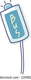 Vector illustration of Bus station sign
