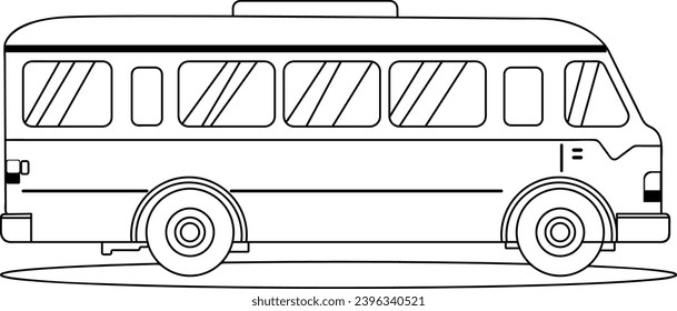 ilustración vectorial del autobús, vehículo, línea, dibujo