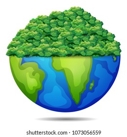 vector illustration of bush on the earth