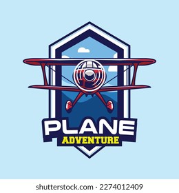 Vector illustration of bush plane badge collection
