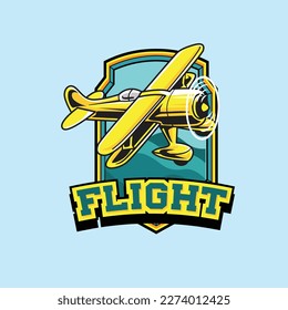 Vector illustration of bush plane badge collection