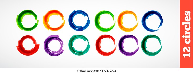 Vector illustration. Business Abstract Circle icon. Corporate, Media, Technology styles vector logo design template. set